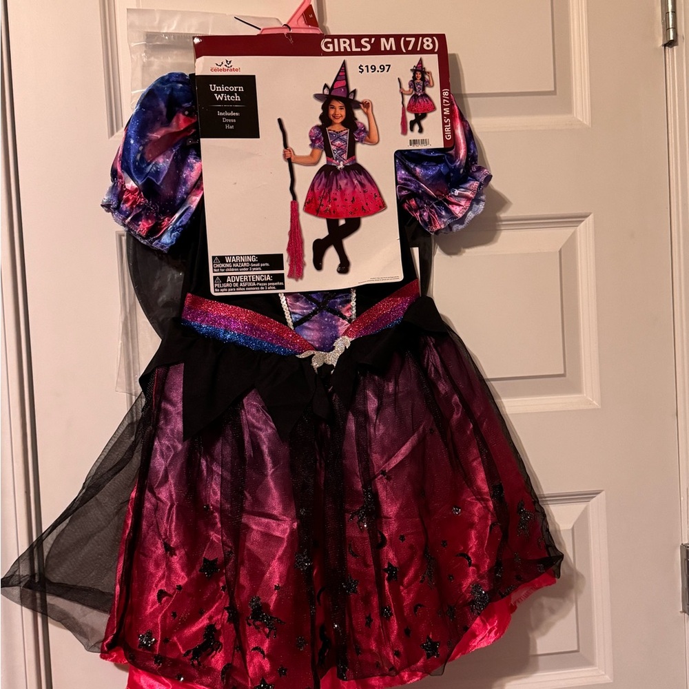 Unicorn Witch Costume for Kids - Pink and Black